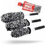 Maxshine 3 Pieces Microfiber Wheel Brush Kit - 20" 18" & 14" Ultimate Wheel Rim Cleaning - Removes Tough Dirt & Stubborn Stains with Ease - Professional Auto Detailing Brushes