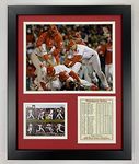 Legends Never Die Philadelphia Phillies 2008 MLB World Series Champs Collectible | Framed Photo Collage Wall Art Decor - 12"x15", Model: 11369U Black