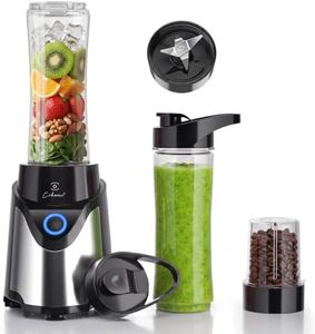 COKUNST Blender for Smoothies, 25,000 RPM Smoothie & Shake Maker with 2 To-Go Cups & Sip Lids, Compact Personal Blender and Grinder Combo for Kitchen, Frozen Drinks, Protein Shakes, Black