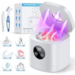 COBEEK Ultrasonic Retainer Cleaner Machine, 52kHz Ultrasonic Dental Cleaner for Mouth Guard, Night Guard, Braces, Toothbrush Heads, Jewelry, Retainer Cleaner with 250ML Capacity & Cleaning Brush, White