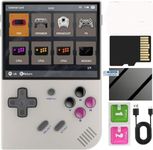 New World Anber-nic RG35XX Plus Handheld Game Console 3.5 Inch IPS Screen Linux OS 64G TF Card Classic Emulator Retro Video Handheld Games Consoles Support PSP games (Grey)