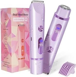 Bikini Trimmer for Women 2in1 High Power Epilators Hair Removal Waterproof Electric Razors Women's Electric Razor Pubic Hair Trimmer Shaver for Women for Ladies Pubic，Face， Underarms，Legs(Purple)