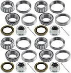 RigsNParts 4 Sets 15123/245 25580/20 Trailer Bearing Kits for 5200-6000 lbs Axle, Trailer Axle Bearing Kit with 2.44” Dust Cap, Grease Seal, Cotter Pin, Rotating Quiet and High-Speed Trailer Bearing