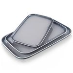 LOVECASA Serving Platters and Trays Set,Large Trays for Serving Food,Ceramic Serving Plates for Entertaining,15"/13"/11" Serving Dishes Set of 3 for Party-Mircowave,Dishwasher Safe(Gray)