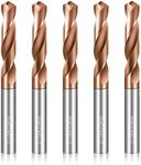 Solid Carbide 3/16" Drill Bits, Tungsten Carbide Drill Bit Set with TISIN Coated, Metal Drill Bit Set for Stainless Steel Hardened Steel Cast Iron Alloy Copper, 5 Pcs