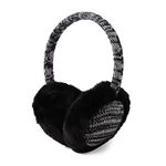 Pesaat Winter EarMuffs for Kids Outdoor Girls Knitted Ear Cover Plush Toddler Boys Ear Warmer 3-8 Years(Black)