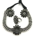 Sasitrends German Silver Choker Necklace For Women's And Girls