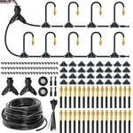 MIXC 360° Adjustable Irrigation System Kit, 200 FT Quick-Connect Drip Irrigation Kits, Automatic Garden Watering System with 1/4" Fast-Lock Tubing - 32 Pcs 360° Adjustable Nozzles for Garden,Plants