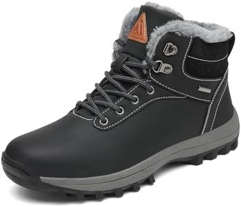 Mishansha Women's Hiking Boots Trekking Walking Men's Warm Snow Boots Fur Lined Anti-Slip Water Resistant Black 8 Women/6.5 Men