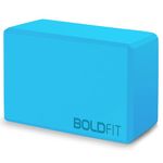 Boldfit Yoga Blocks High Density Foam Yoga Brick for Stretching, Balancing pose for Yoga, Exercise and Fitness Yoga Block Premium Yoga Accessories for Women & Men Yoga Equipment Pack of 1 -Blue