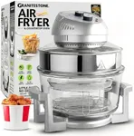 Big Boss 16Qt Large Air Fryer – Large Capacity Non Toxic Glass Air Fryer Oven with 50+ Air Fryers Recipe Book for Quick+Easy Meals for Entire Family, AirFryer Oven Makes Healthier Crispy Foods –Silver