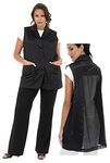 A Size Above Plus Size Women's Stylist Vest, Mesh Vent in Back, Black, 3X