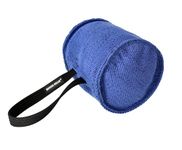 DINGO GEAR Berta Tug Toy in a Barrel Shape for Bite Training, K9, IGP, Fetch, Prey Drive, Obedience, Dog Sports, French Material Bite Tug with 1 Handle, Blue (S00095)