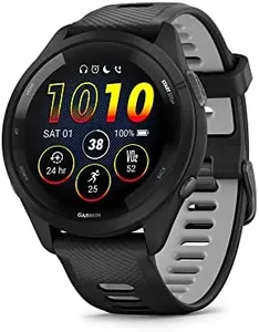 Garmin Forerunner 265 Running Smartwatch, Colorful AMOLED Display, Training Metrics and Recovery Insights, Black and Powder Gray