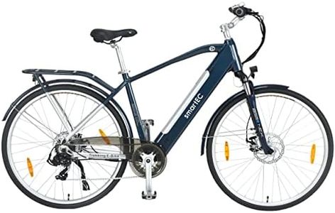 smartEC Trek-28H E-Bike Trekking Herren 250W Hinterradmotor Li-Ion Akku 36V/13Ah Elektrofahrrad 28 Zoll Reichweite 90km bis 25 km/h Trekking City (Blau)