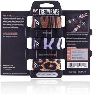Gruv Gear FretWrap, Fret Wrap, String Dampener, Bass Mute, Guitar Fret Wrap, Acoustic Mute, GruvGear, Damper, Electric Guitar FretWrap, Resonance for Tapping & Recording - Pack of 3, Wild Medium