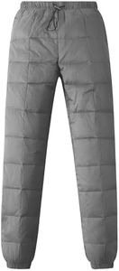Gihuo Snow Pants Womens Winter Windproof Down Pants Warm Outdoor Ski Pants Padded Loose Ultralight Warm Trousers(Darkgrey-XL)
