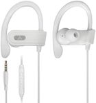 Avantree E171 Sports Earbuds Wired with Microphone, Sweatproof Wrap Around Earphones with Over Ear Hook (3.5mm, White)