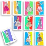 Wright Home & Gift Fashion All-Occasion Blank Note Greeting Cards | 10 Pack Assortment Bulk Variety Set + 10 Envelopes (4x6)