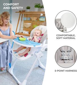 Kinderkraft Yummy Highchair – Adjustable Baby Seat, Gray
