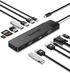 Lemorele 13 in 1 USB C Docking Station Triple Monitor w/Dual HDMI 4K, VGA, 5 USB 3.0/2.0, USB C 3.0, 100W PD, SD/TF, 3.5mm Audio, USB C Dock Multiport Adapter for Lenovo, Surface, Dell, HP Laptops