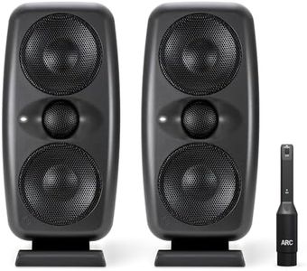 IK Multimedia iLoud MTM MKII - Pair of new generation compact hi-end studio monitors with built-in ARC room correction, speaker emulation, 100W power. Includes ARC calibration microphone. Black.