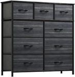 YITAHOME Dresser for Bedroom with 9 Drawers - Organizer Unit for Living Room, Hallway, Closets (Charcoal Black Wood Grain)