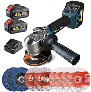 40V Cordless Angle Grinder 4-1/2 inch,2026 Upgrade Direct-Drive Brushless Motor 9500RPM,Power Electric Angle Grinder with 2x2.0Ah 40V Battery & Charger for Cutting, Grinding, Polishing