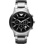 Emporio Armani Watch for Men, Chronograph Movement, 43 mm Silver / Steel Stainless Steel Case with a Stainless Steel Strap, AR2434