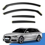 EdgeVisors Wind Deflectors for Audi A6 C7 (2011-2018) 5 Door Avant Estate 4pc Set | Tinted Acrylic In-Channel Side Window Visors & Rain Guards | A6 Accessories
