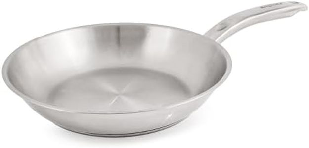 Berghoff Belly Shape 18/10 Stainless Steel 9.5" Fry Pan, Fast, Evenly Heat, Induction Cooktop Ready