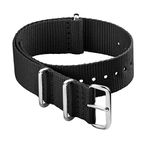 Archer Watch Straps - Classic Nylon NATO Straps | Choice of Color and Size (Black, 22mm)