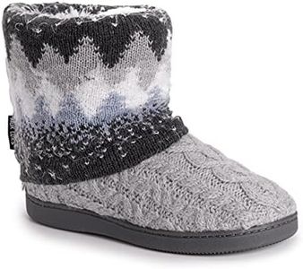 MUK LUKS Women's Raquel Slippers, Medium Grey Heather, Large