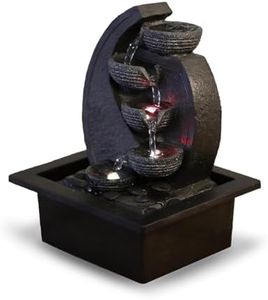 Zen'Light Cascade-V2 Indoor Fountain, Polyresin, Black, 17 x 21 x 26 cm