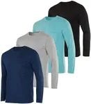 4 Pack:Men’s Long Sleeve Pocket T-S
