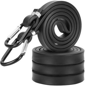 Belle Vous 4 Cinghie di Fissaggio - Elastici con Ganci a Moschettone - Corde Elastiche con Gancio - Corda Elastica - Cinghia Portapacchi - Cavi con Moschettoni per Teloni - Nero