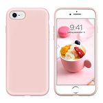 DUEDUE Case Compatible with iPhone SE 2022/2020 Case,iPhone 7/8 Case,Liquid Silicone Gel Rubber Slim Soft Cover Microfiber Cloth Lining Cushion Protective Case for iPhone 7/8/SE2/SE3,Tender Pink