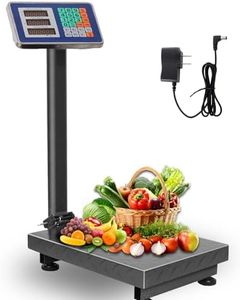 660lbs Scale Luggage Scale Foldable Weight Scale Digital Scale Floor Platform Scale with LB/KG, 0.1 lbs Accuracy Computing, AC/DC Power Supply, Postal Scale for Luggage, Shipping, Packages