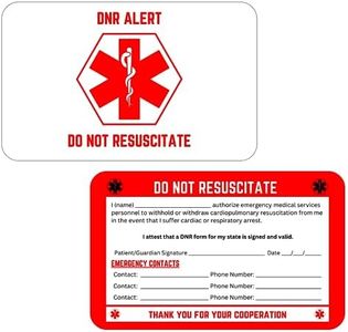 Elm City Direct Do Not Resuscitate DNR Medical Alert Wallet Card with Emergency Contact Form, Set of 2 Cards