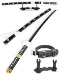 Cold Blade Roronoa Zoro Sword - 41 inches Anime Sword Replica with Belt and Stand - Black Trafalgar Law Sword with Authentic Design