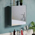 Bath Vida Tiano Bathroom Cabinet Double Mirror Wall Mounted Stainless Steel Modern Storage Cupboard