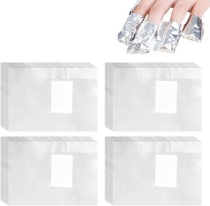 500Pcs Nail Foil Wraps Remover Aluminium Nail Art Soak Off Remover Gel Nail Polish Remover Foil Wraps with Pre-attached Lint-Free Cotton Pads