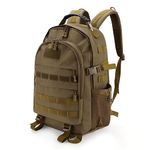 YORKING 50L Military Tactical Backpack Waterproof Assault Molle Army Assault Daypack Large Capacity Backpack for Men Women Trekking Hiking Travel Camping (Brown)