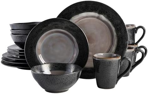 Gibson Dragonstone 16 pc Dinnerware Set Grey Stoneware, Gray -