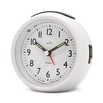 Acctim Grace Non-Ticking Sweep Analogue Bedroom Alarm Clock White