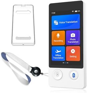 ANFIER Offline Language Translator Device W12 White 144 Languages and Accents No WiFi Needed with Protective Case and Lanyard