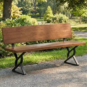 HEONITURE 16 Inch Metal Bench Legs,Backrest Bracket Set of 2,Ideal for DIY Projects with Butcher Block Countertops and Wood Slab Benches Indoor/Outdoor (Black, 16" x 17.7")