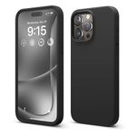 elago Compatible with iPhone 15 Pro Max Case, Liquid Silicone Case, Full Body Protective Cover, Shockproof, Slim Phone Case, Anti-Scratch Soft Microfiber Lining, 6.7 inch (Black)