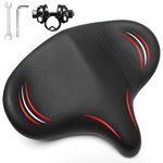 BUCKLOS Extra Wide Comfort Bike Seat Cushion for Men Women - Bicycle Big Soft Foam Padded Seats for Exercise Bike/Peloton/Ebike/Stationary Bike/Spin Bike