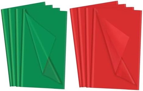 160 Sheets Green Tissue Paper & 160 Sheets Red Tissue Paper for Gift Bags 20 X 14 Inches Red Wrapping Tissue Paper Bulk for Crafts Party Birthday Halloween Christmas Decoration